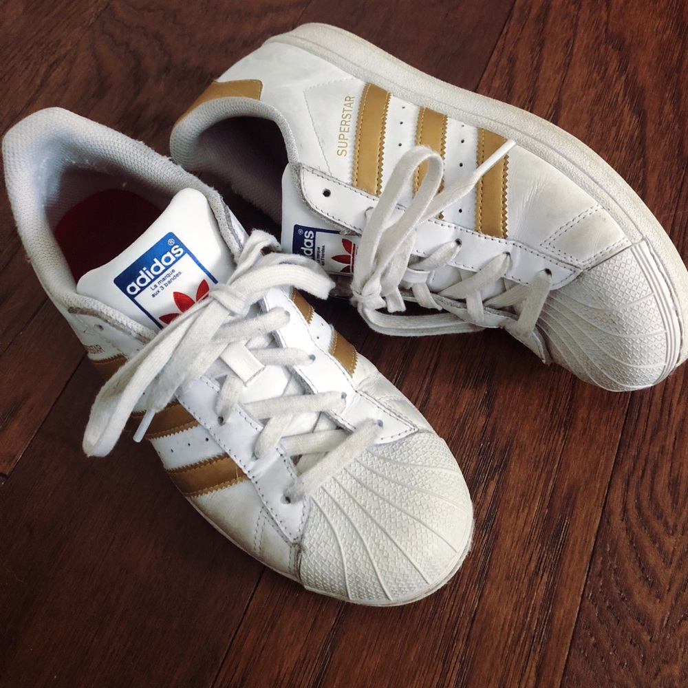 limited addition gold adidas superstars